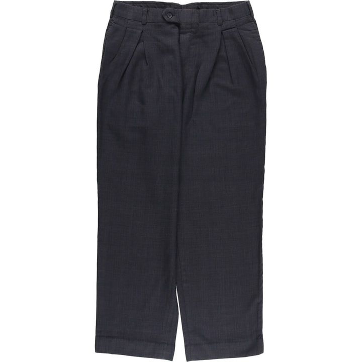 90'S Vintage Glen Check Two-pleat Slacks, Men's Size W33 unclear gray type Vintage Second Hand