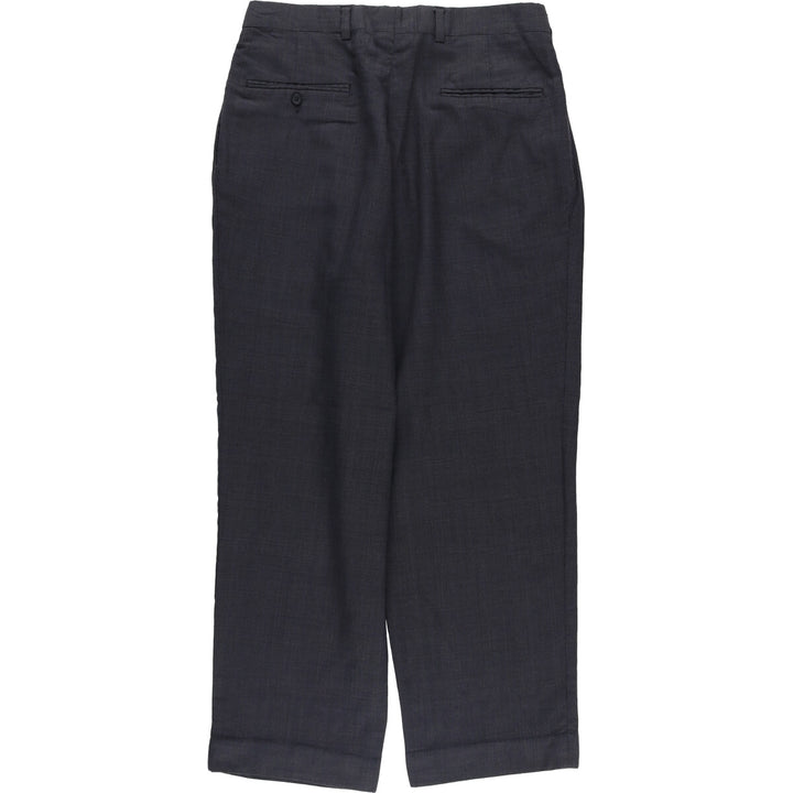 90'S Vintage Glen Check Two-pleat Slacks, Men's Size W33 unclear gray type Vintage Second Hand