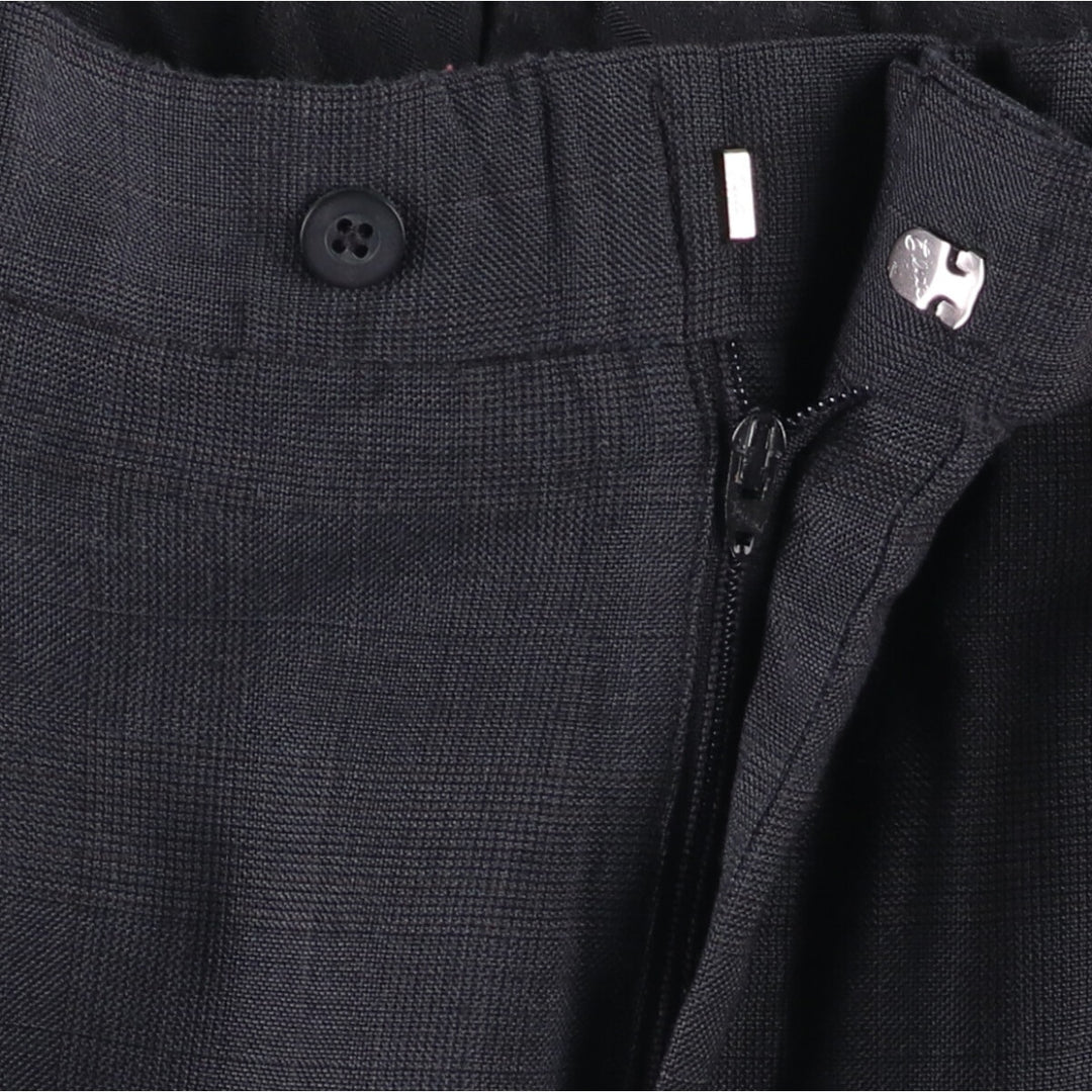 90'S Vintage Glen Check Two-pleat Slacks, Men's Size W33 unclear gray type Vintage Second Hand