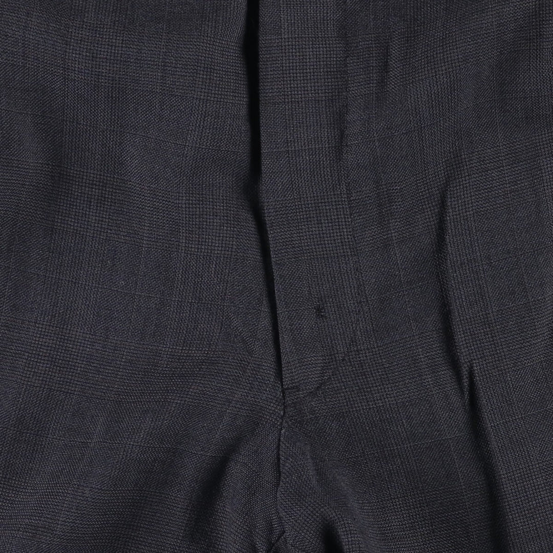 90'S Vintage Glen Check Two-pleat Slacks, Men's Size W33 unclear gray type Vintage Second Hand