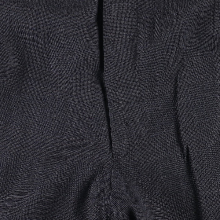 90'S Vintage Glen Check Two-pleat Slacks, Men's Size W33 unclear gray type Vintage Second Hand