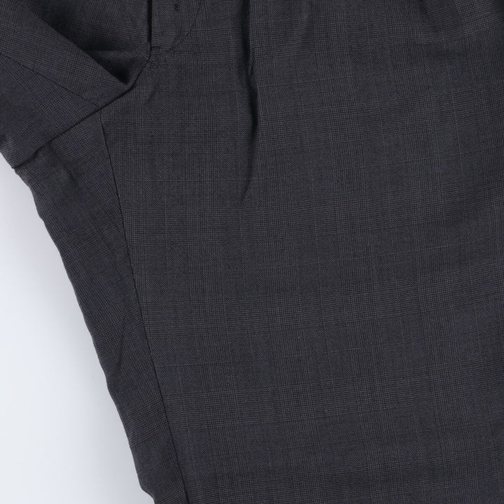 90'S Vintage Glen Check Two-pleat Slacks, Men's Size W33 unclear gray type Vintage Second Hand