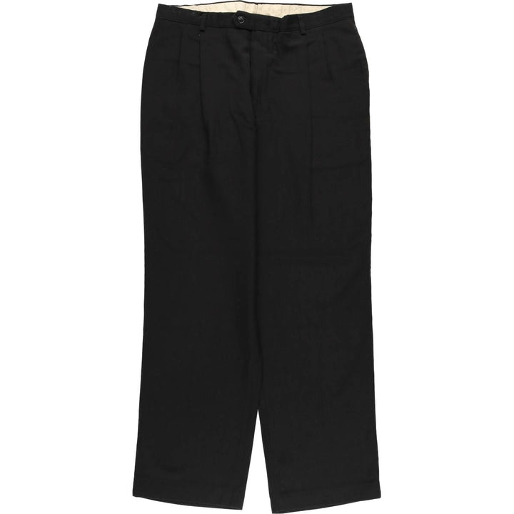 1980'S Haggar Gallery Two-pleat Slacks, Men's, Size W33, Vintage unclear black type Vintage Second Hand