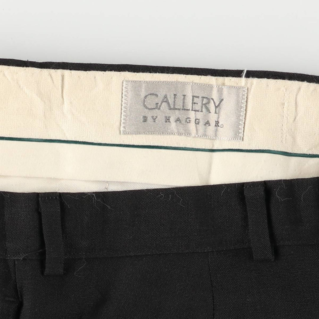 1980'S Haggar Gallery Two-pleat Slacks, Men's, Size W33, Vintage unclear black type Vintage Second Hand