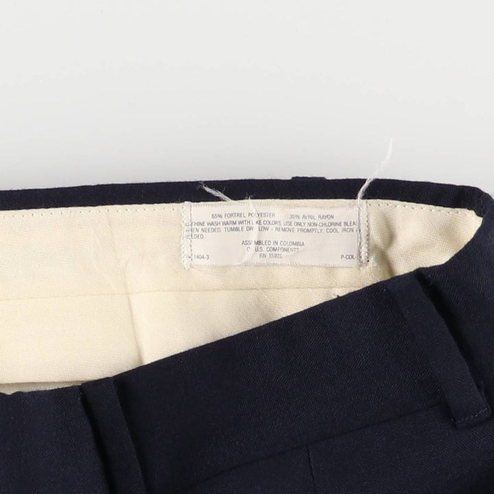 90'S CITY STREETS Two-pleat Slacks, Men's, W30 Size, Vintage polyester navy blue type Vintage Second Hand