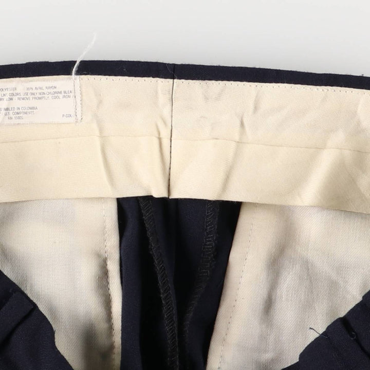 90'S CITY STREETS Two-pleat Slacks, Men's, W30 Size, Vintage polyester navy blue type Vintage Second Hand