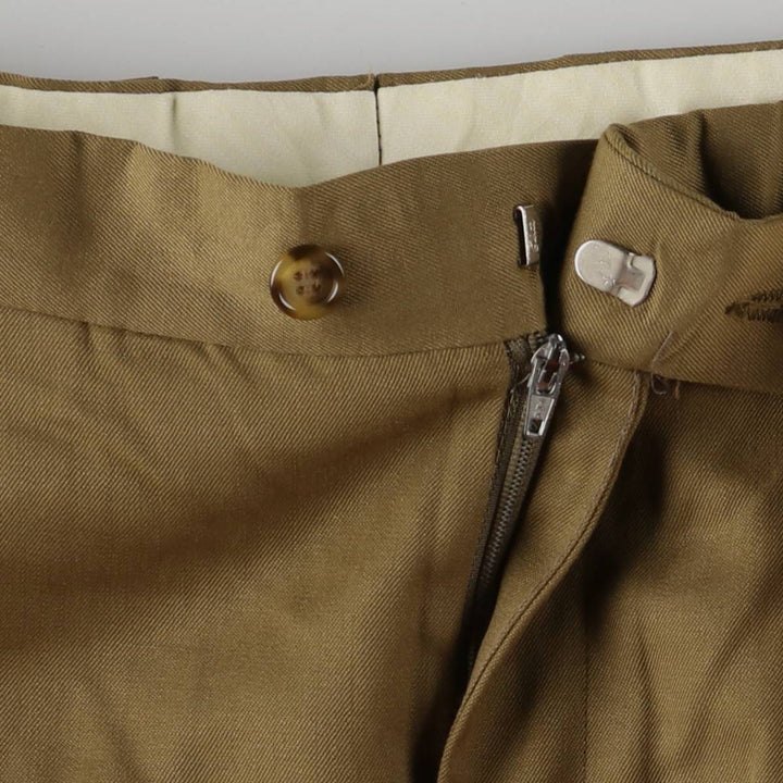 ZEIDLER and ZEIDLER Marzotto Three-pleat Wool Pants and Slacks, Made in Canada, Men's, Size W33, Vintage wool Khaki type brown Vintage Second Hand