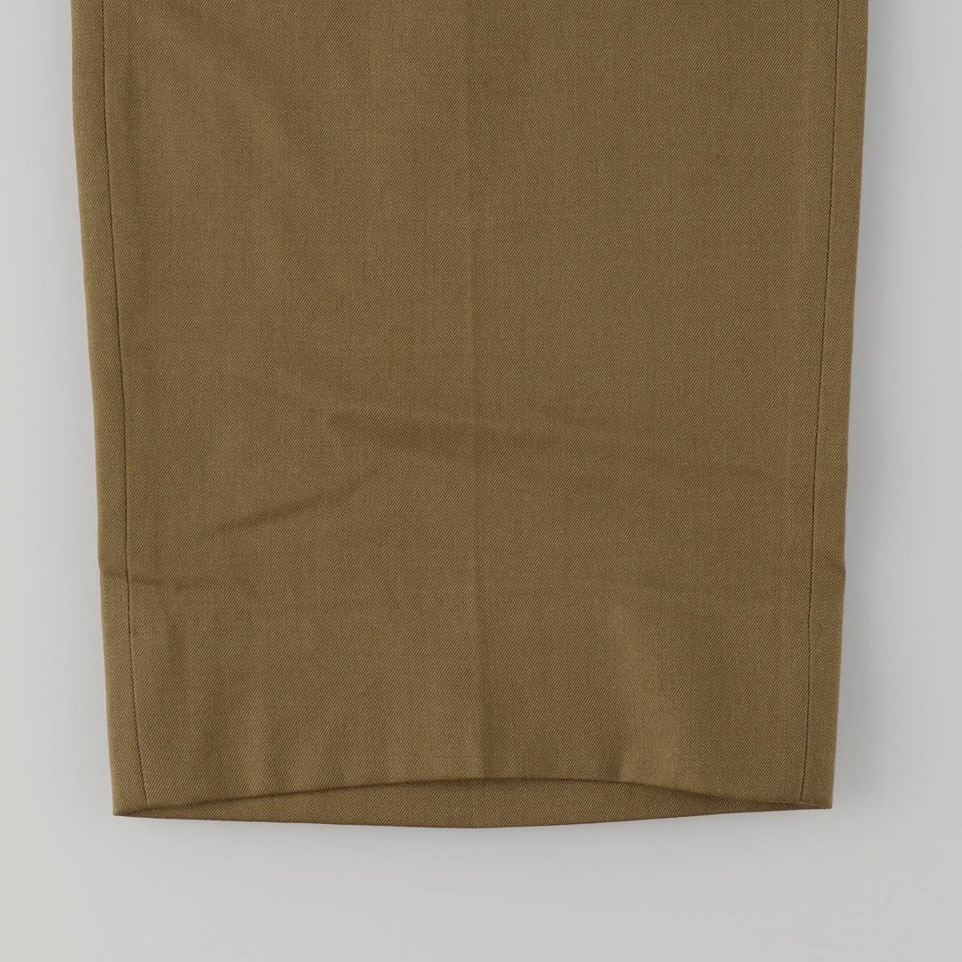 ZEIDLER and ZEIDLER Marzotto Three-pleat Wool Pants and Slacks, Made in Canada, Men's, Size W33, Vintage wool Khaki type brown Vintage Second Hand
