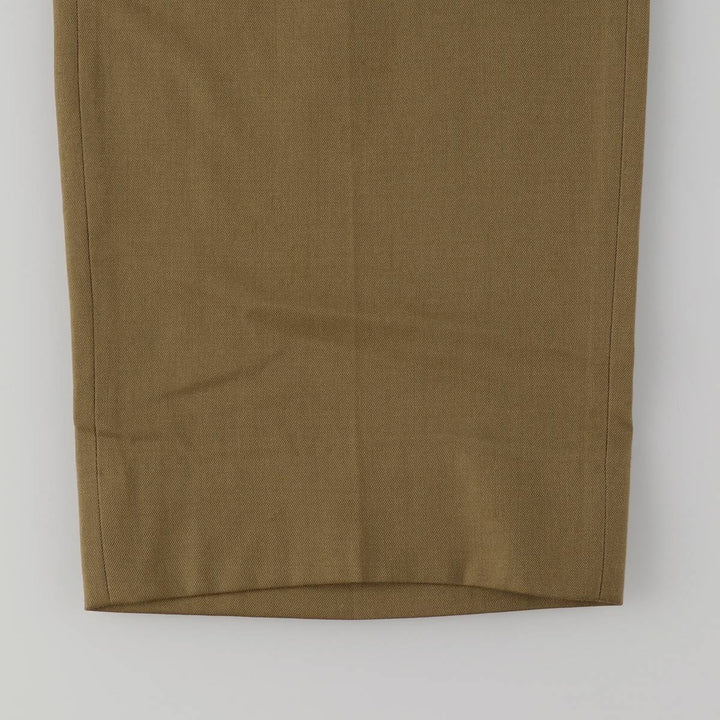 ZEIDLER and ZEIDLER Marzotto Three-pleat Wool Pants and Slacks, Made in Canada, Men's, Size W33, Vintage wool Khaki type brown Vintage Second Hand
