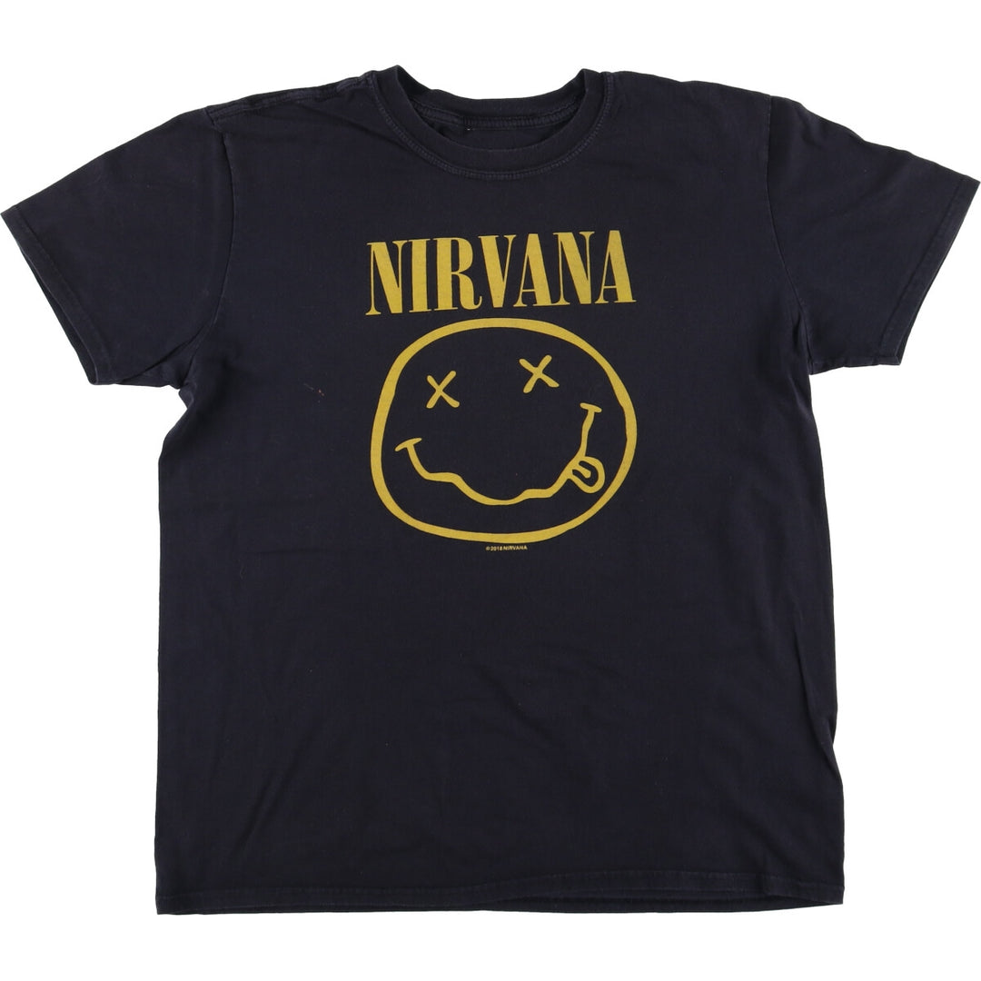NIRVANA Nirvana Band T-shirt, Band T, Men's M size unclear black type Vintage Second Hand