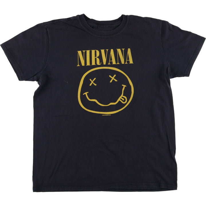 NIRVANA Nirvana Band T-shirt, Band T, Men's M size unclear black type Vintage Second Hand