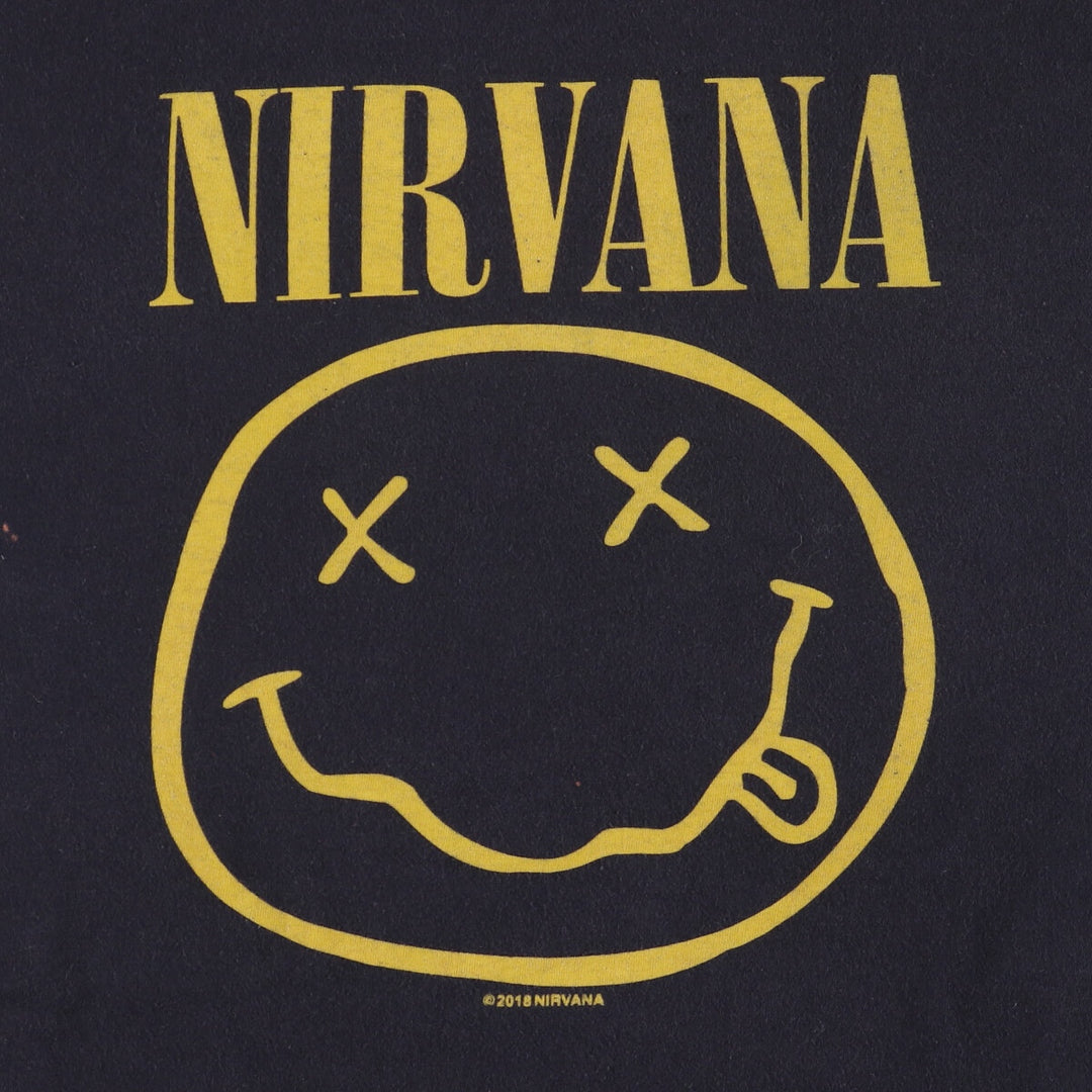 NIRVANA Nirvana Band T-shirt, Band T, Men's M size unclear black type Vintage Second Hand