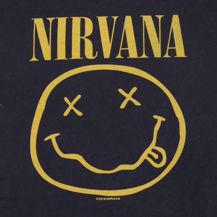 NIRVANA Nirvana Band T-shirt, Band T, Men's M size unclear black type Vintage Second Hand