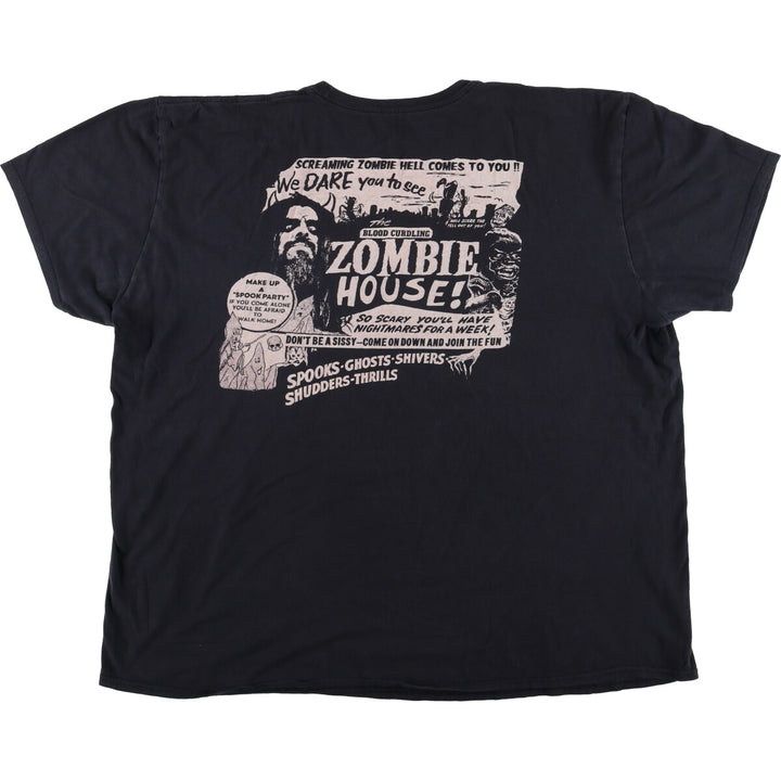 Oversized ROB ZOMBIE band T-shirt, men's size XXL cotton black type Vintage Second Hand