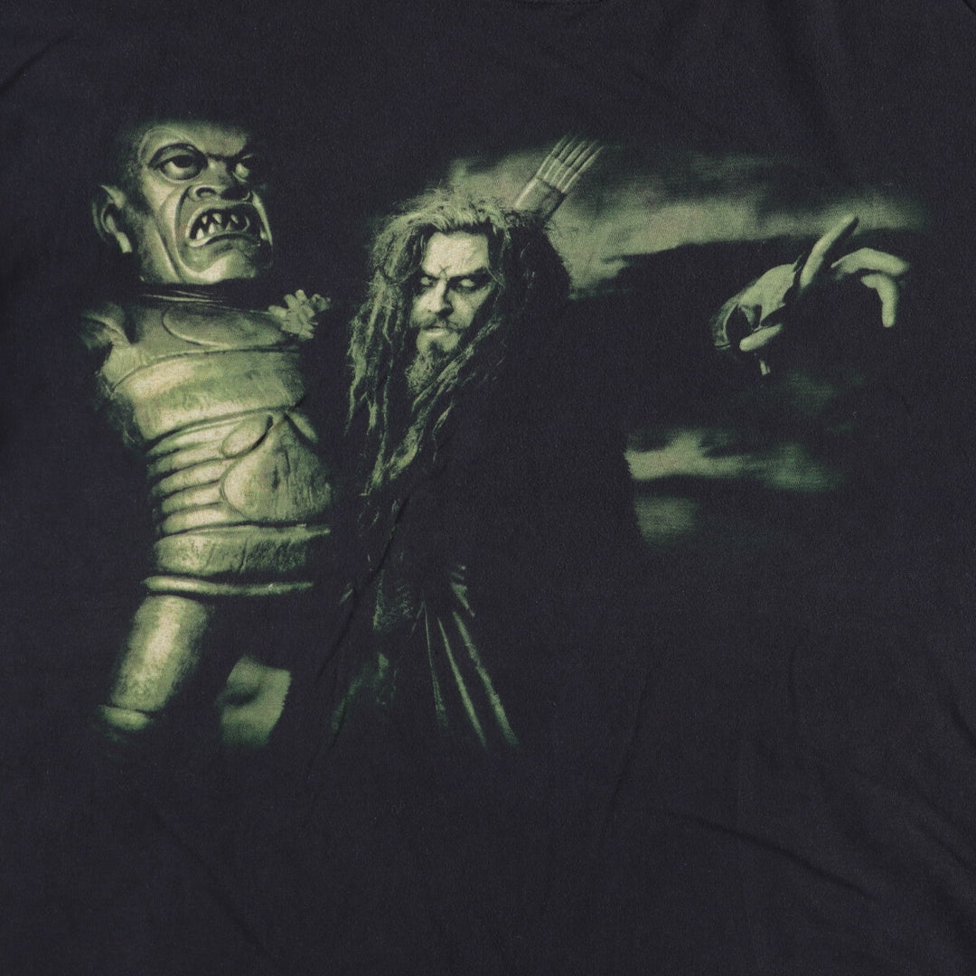 Oversized ROB ZOMBIE band T-shirt, men's size XXL cotton black type Vintage Second Hand