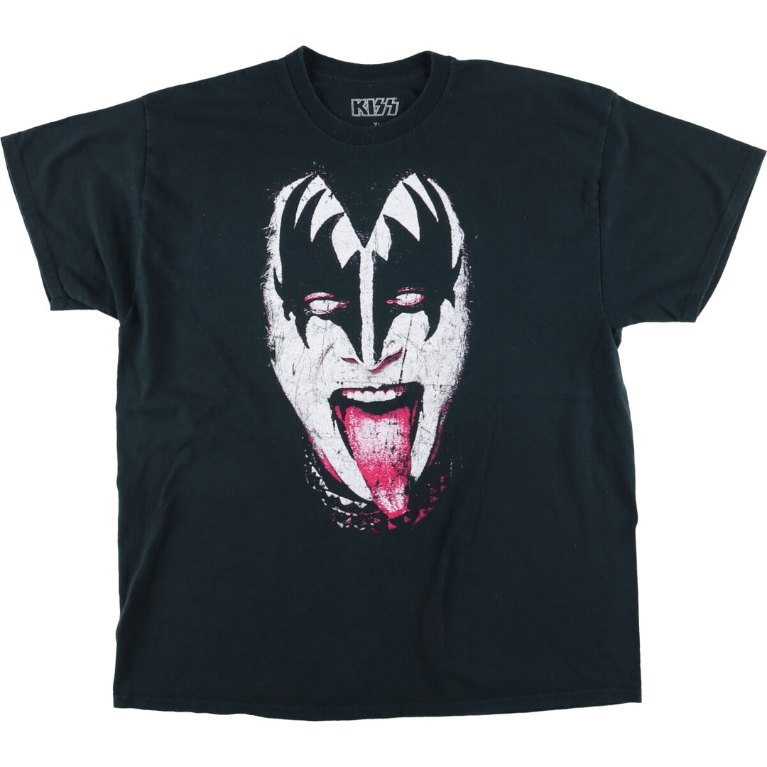 KISS Band T-shirt, Band T, Men's XL size cotton black type Vintage Second Hand