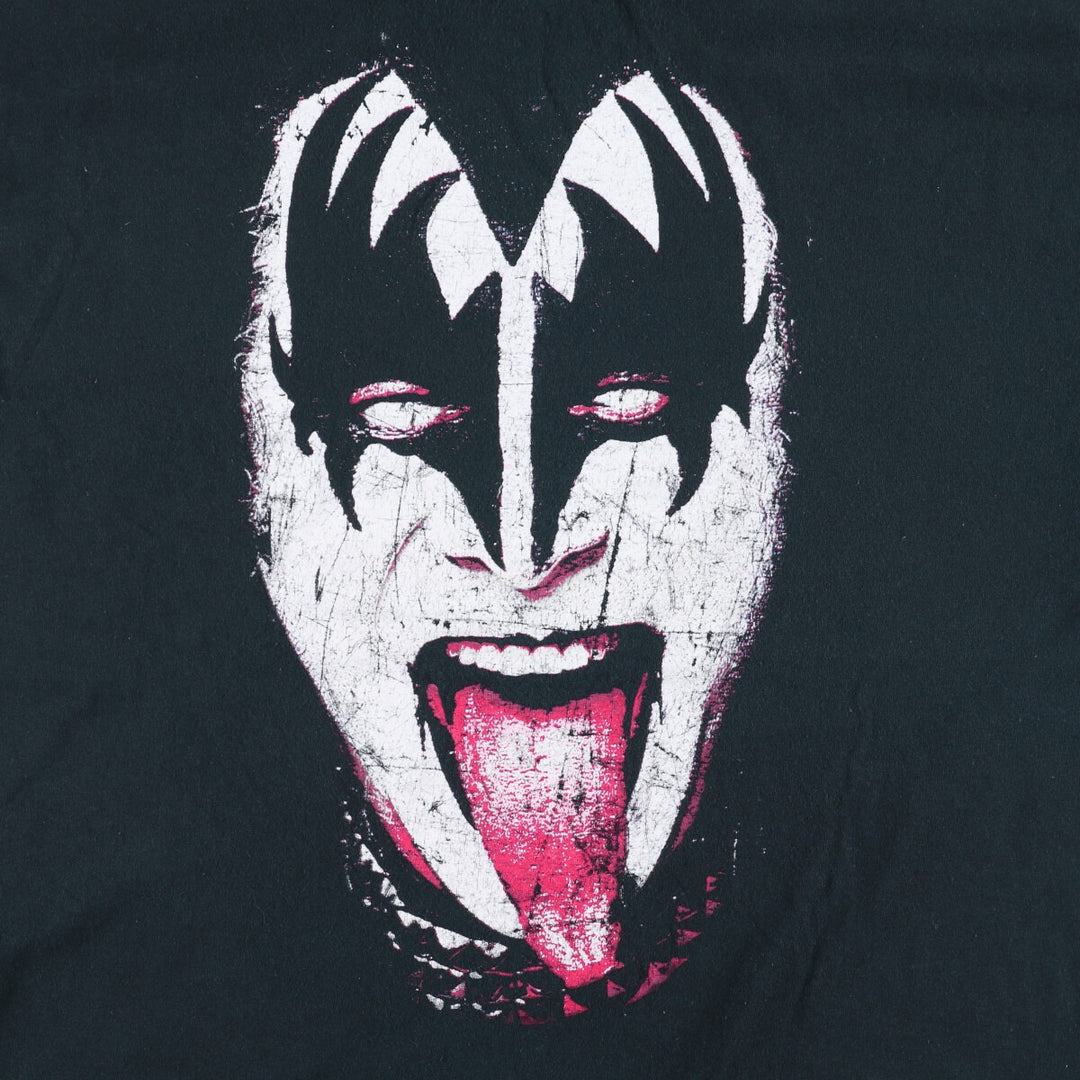 KISS Band T-shirt, Band T, Men's XL size cotton black type Vintage Second Hand