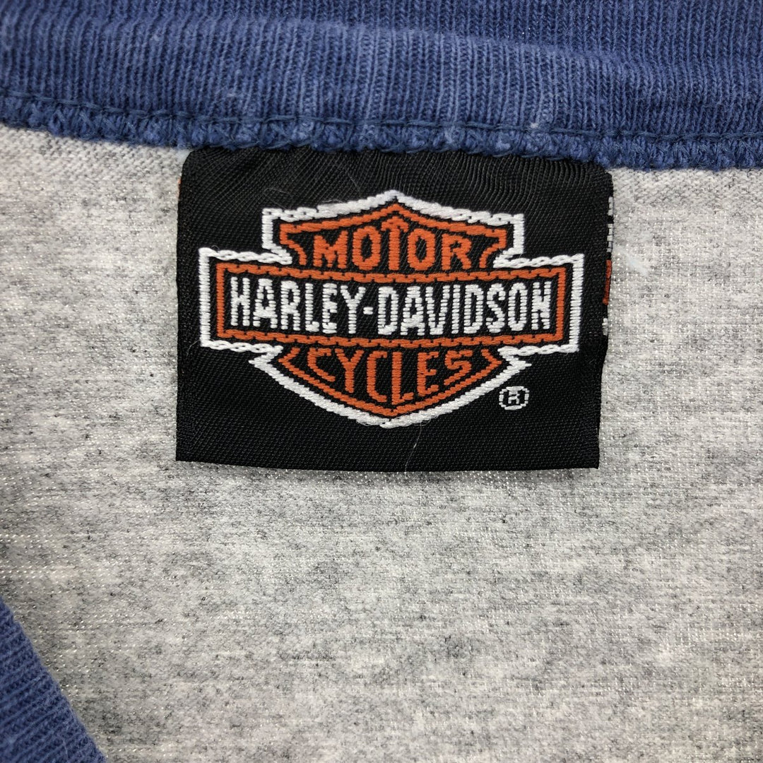 Harley-Davidson Ringer T-Shirt, Made in USA, Men's Size XL cotton gray type Vintage Second Hand