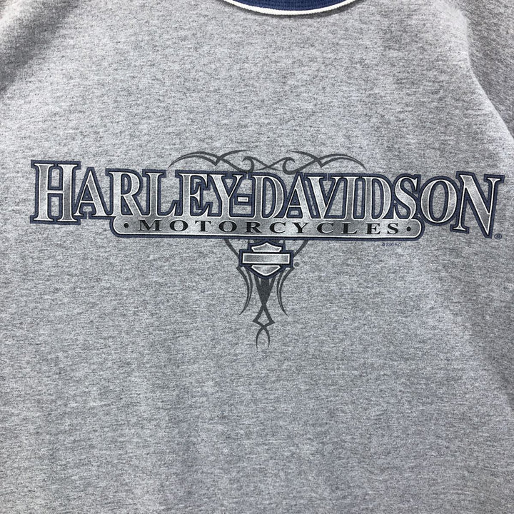 Harley-Davidson Ringer T-Shirt, Made in USA, Men's Size XL cotton gray type Vintage Second Hand