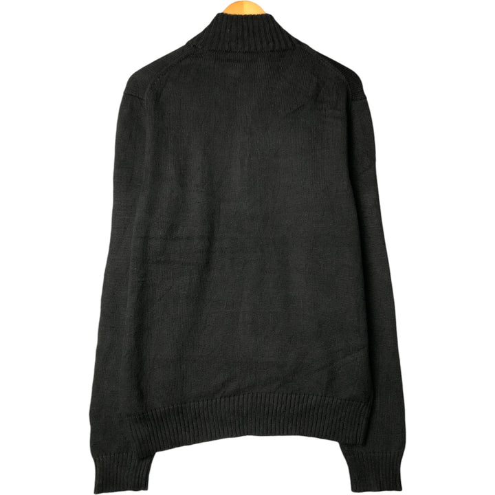 Ralph Lauren POLO RALPH LAUREN Cotton knit half zip sweater Men's size L cotton black type Vintage Second Hand