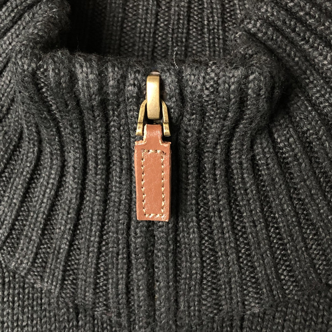 Ralph Lauren POLO RALPH LAUREN Cotton knit half zip sweater Men's size L cotton black type Vintage Second Hand