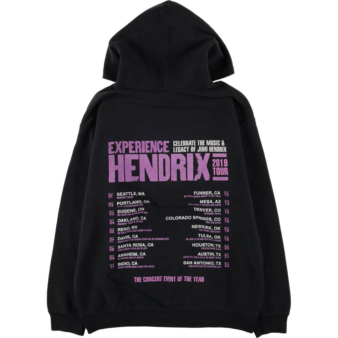Gildan Jimi Hendrix Experience 2019-2020 Tour Band Pullover Sweatshirt, Men's Size L unclear black type Vintage Second Hand