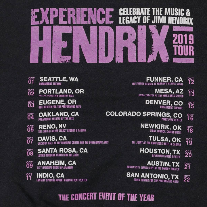 Gildan Jimi Hendrix Experience 2019-2020 Tour Band Pullover Sweatshirt, Men's Size L unclear black type Vintage Second Hand