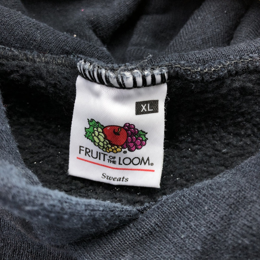 Fruit of the Loom Men's XL Pullover Hoodie cotton black type Vintage Second Hand