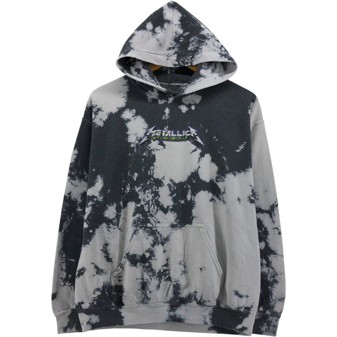 METALLICA Tie-Dye Pattern Band Pullover Hoodie, Men's Size M unclear Charcoal Vintage Second Hand