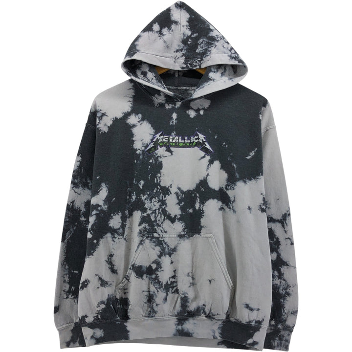 METALLICA Tie-Dye Pattern Band Pullover Hoodie, Men's Size M unclear Charcoal Vintage Second Hand