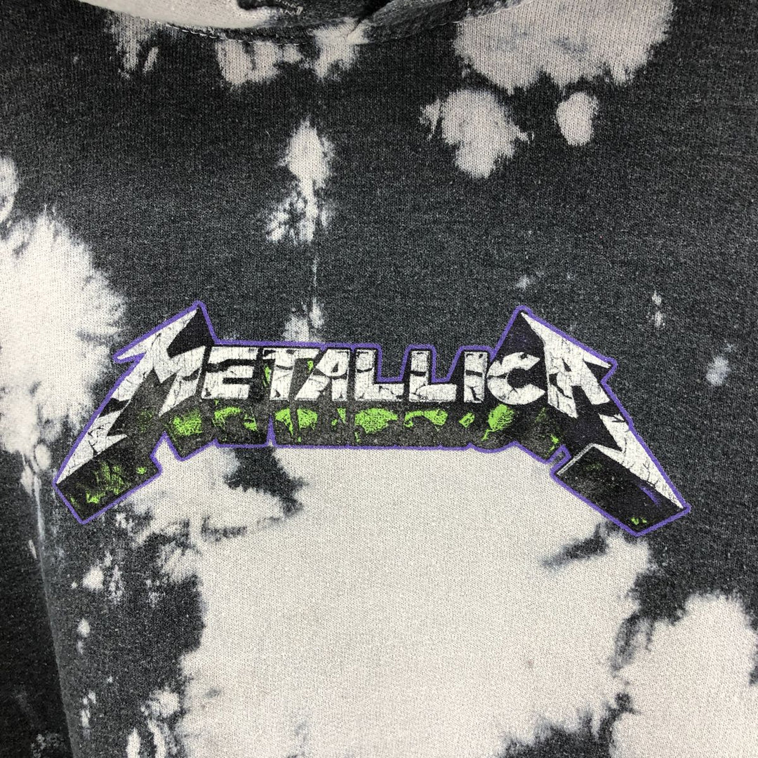 METALLICA Tie-Dye Pattern Band Pullover Hoodie, Men's Size M unclear Charcoal Vintage Second Hand