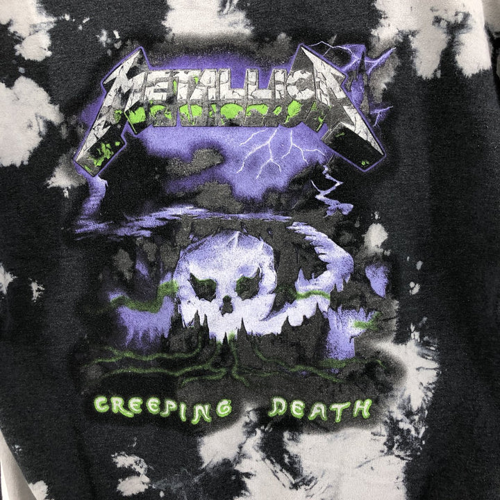 METALLICA Tie-Dye Pattern Band Pullover Hoodie, Men's Size M unclear Charcoal Vintage Second Hand