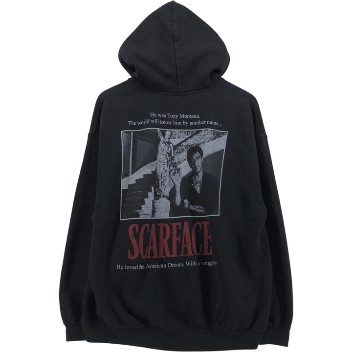 Scarface Movie Sweatshirt Pullover Hoodie, Men's Size L cotton black type Vintage Second Hand