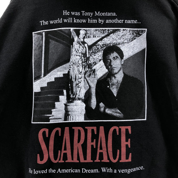 Scarface Movie Sweatshirt Pullover Hoodie, Men's Size L cotton black type Vintage Second Hand