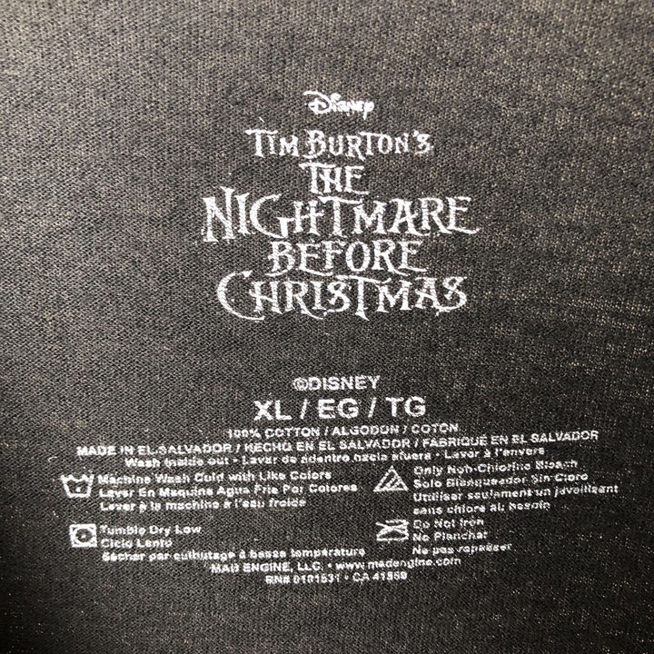 THE NIGHTMARE BEFORE CHRISTMAS Nightmare Before Christmas Long Sleeve T-Shirt Men's XL cotton black type Vintage Second Hand