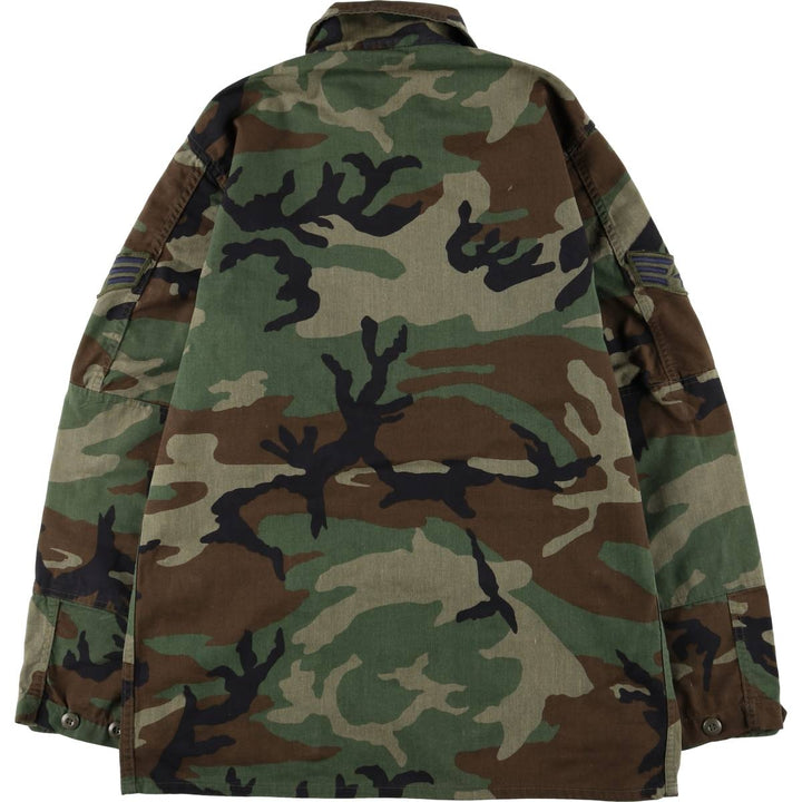 Camouflage Woodland Camo BDU Military Jacket, Men's Size XL unclear Khaki type sage green Vintage Second Hand