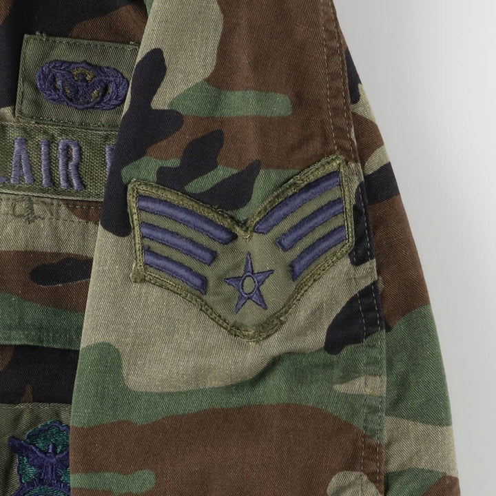 Camouflage Woodland Camo BDU Military Jacket, Men's Size XL unclear Khaki type sage green Vintage Second Hand