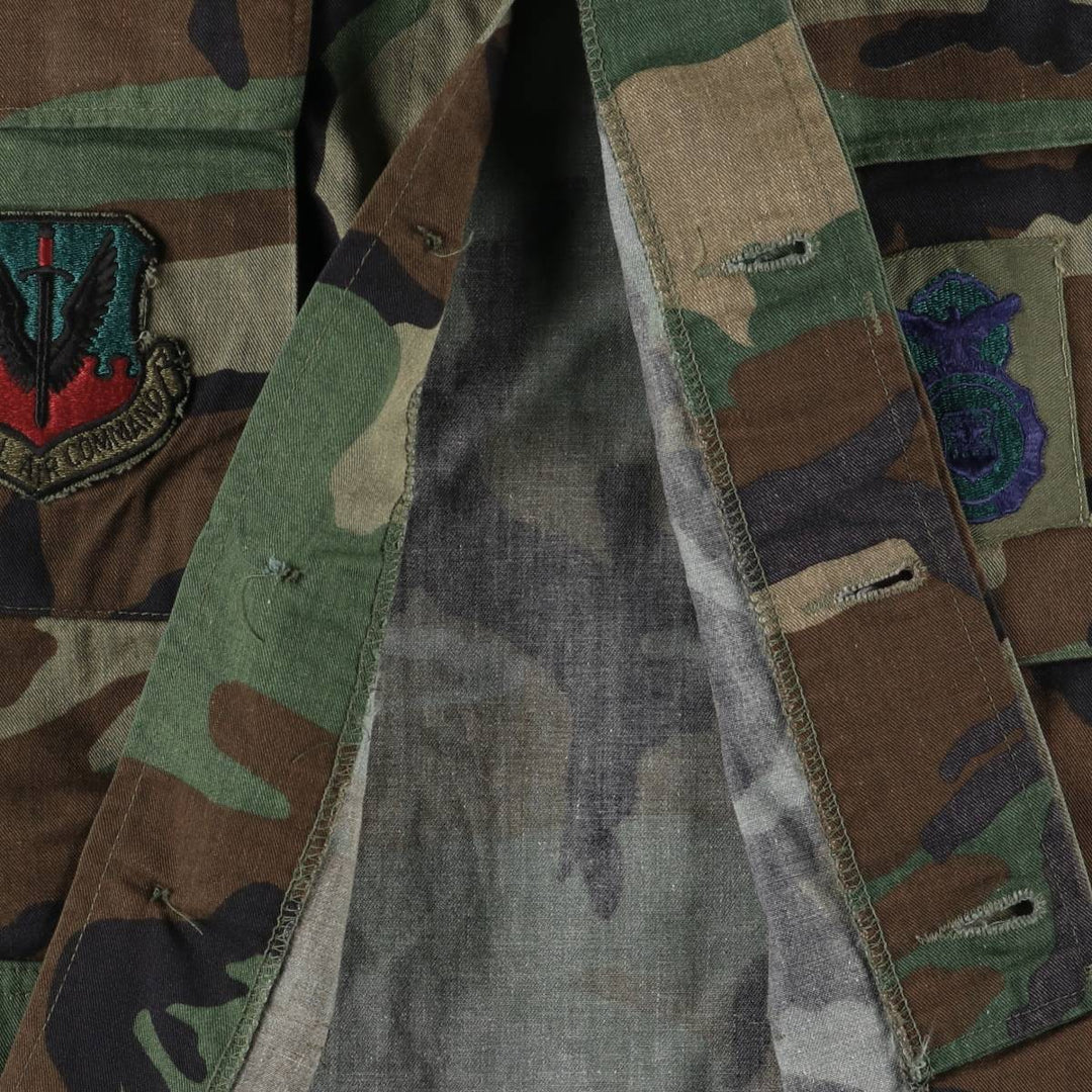 Camouflage Woodland Camo BDU Military Jacket, Men's Size XL unclear Khaki type sage green Vintage Second Hand