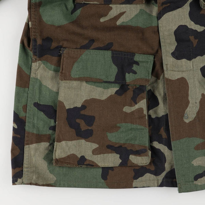 Camouflage Woodland Camo BDU Military Jacket, Men's Size XL unclear Khaki type sage green Vintage Second Hand