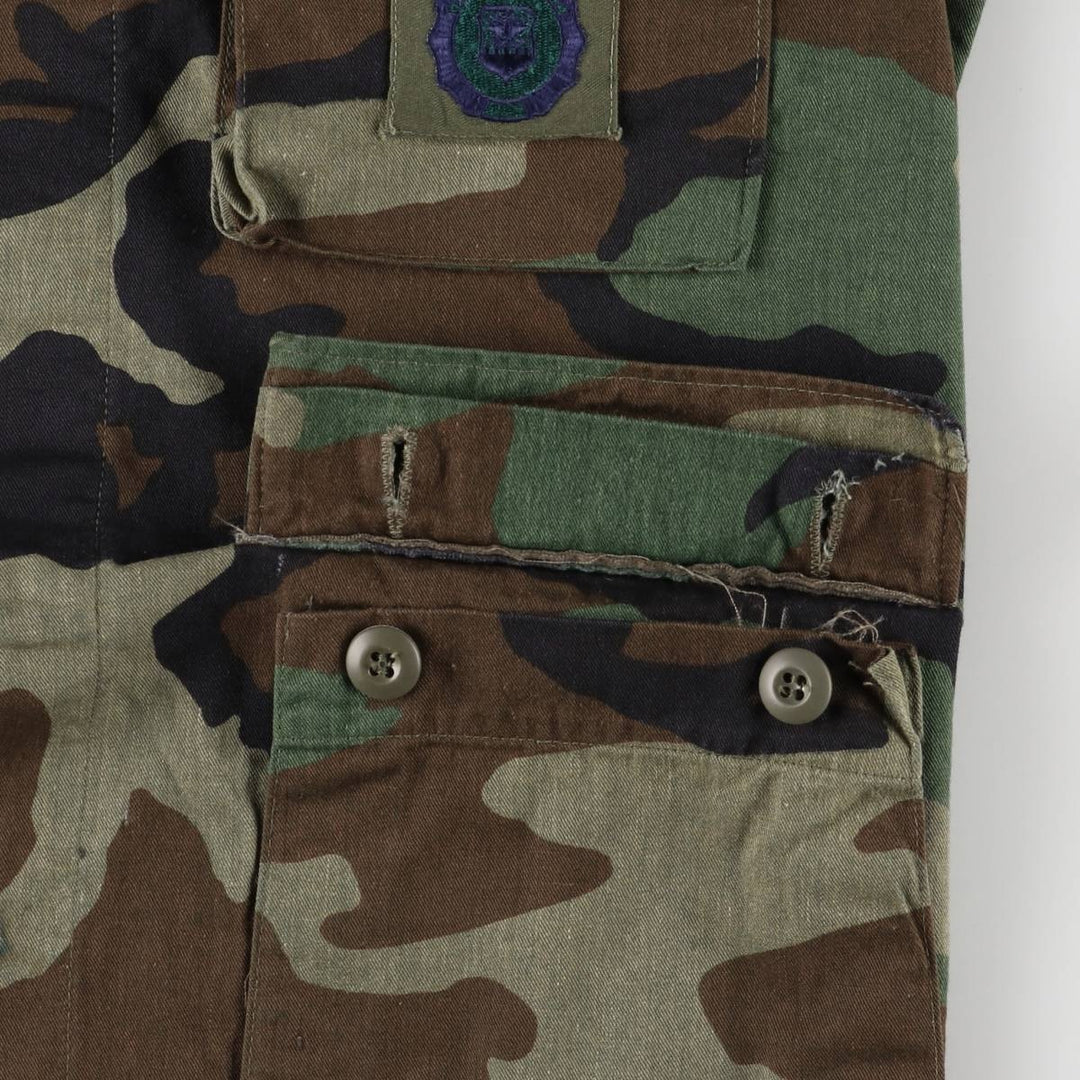 Camouflage Woodland Camo BDU Military Jacket, Men's Size XL unclear Khaki type sage green Vintage Second Hand