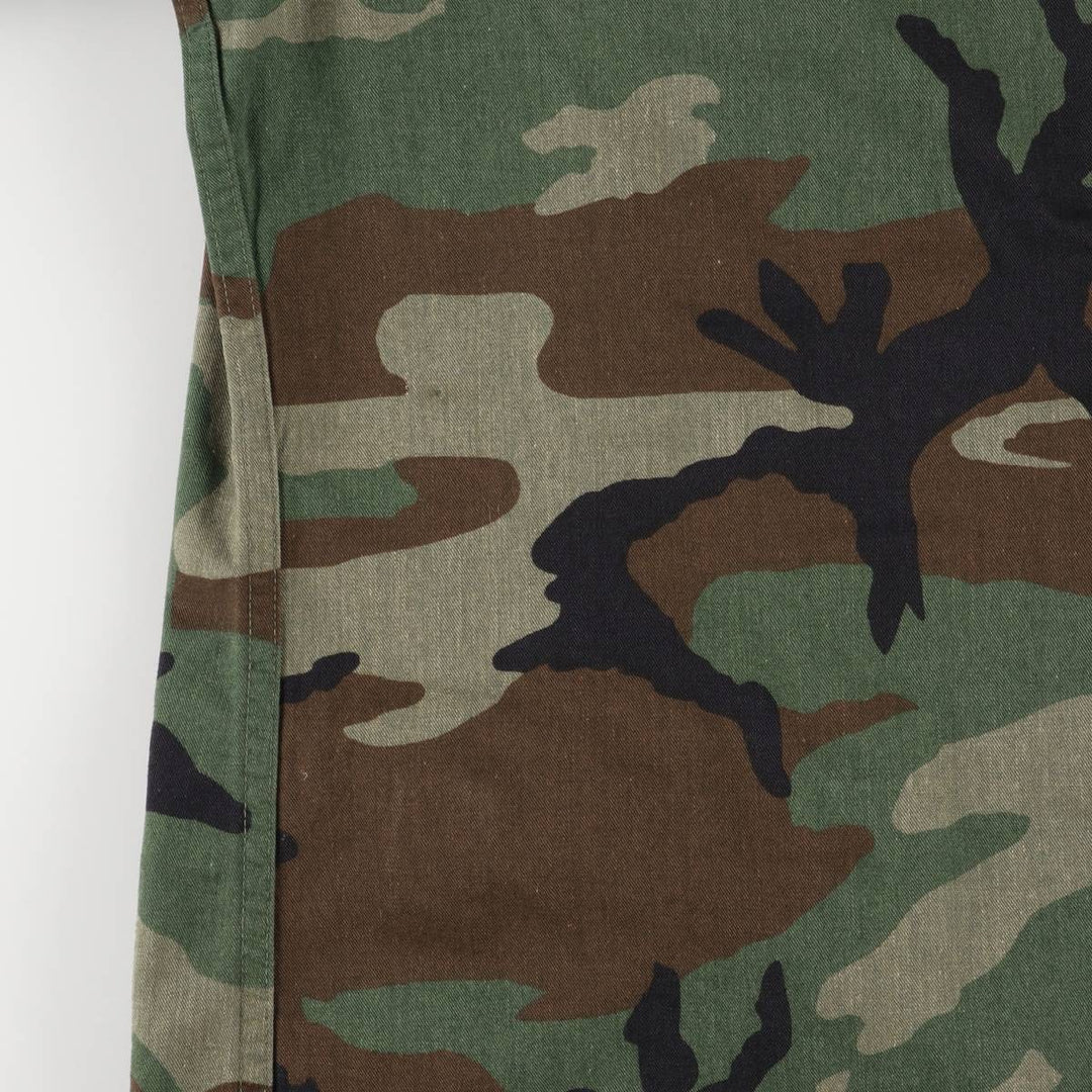 Camouflage Woodland Camo BDU Military Jacket, Men's Size XL unclear Khaki type sage green Vintage Second Hand