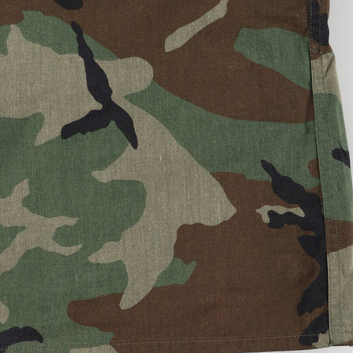 Camouflage Woodland Camo BDU Military Jacket, Men's Size XL unclear Khaki type sage green Vintage Second Hand