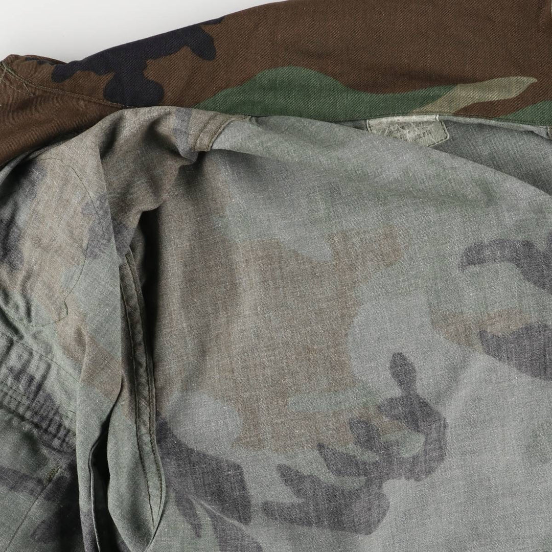 Camouflage Woodland Camo BDU Military Jacket, Men's Size XL unclear Khaki type sage green Vintage Second Hand