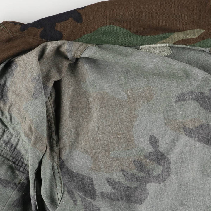 Camouflage Woodland Camo BDU Military Jacket, Men's Size XL unclear Khaki type sage green Vintage Second Hand