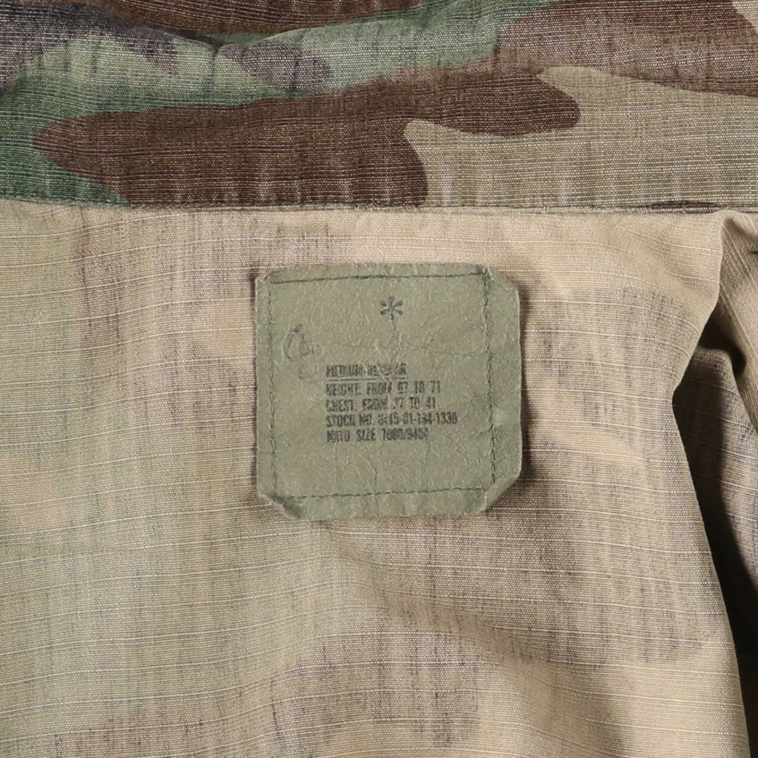 Authentic 2000'S US Military Camouflage Pattern Woodland Camo Ripstop BDU Military Jacket, Made in USA, Men's Size Medium cotton Khaki type sage green Vintage Second Hand