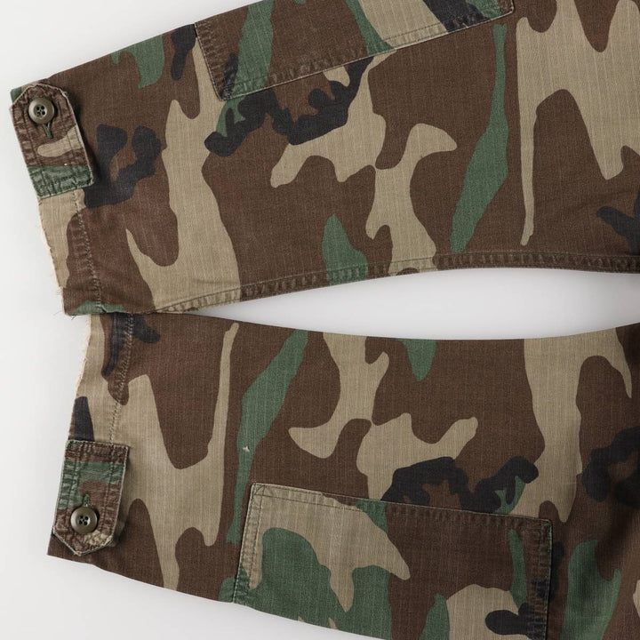 Authentic 2000'S US Military Camouflage Pattern Woodland Camo Ripstop BDU Military Jacket, Made in USA, Men's Size Medium cotton Khaki type sage green Vintage Second Hand