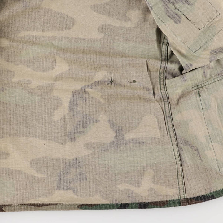 Authentic 2000'S US Military Camouflage Pattern Woodland Camo Ripstop BDU Military Jacket, Made in USA, Men's Size Medium cotton Khaki type sage green Vintage Second Hand