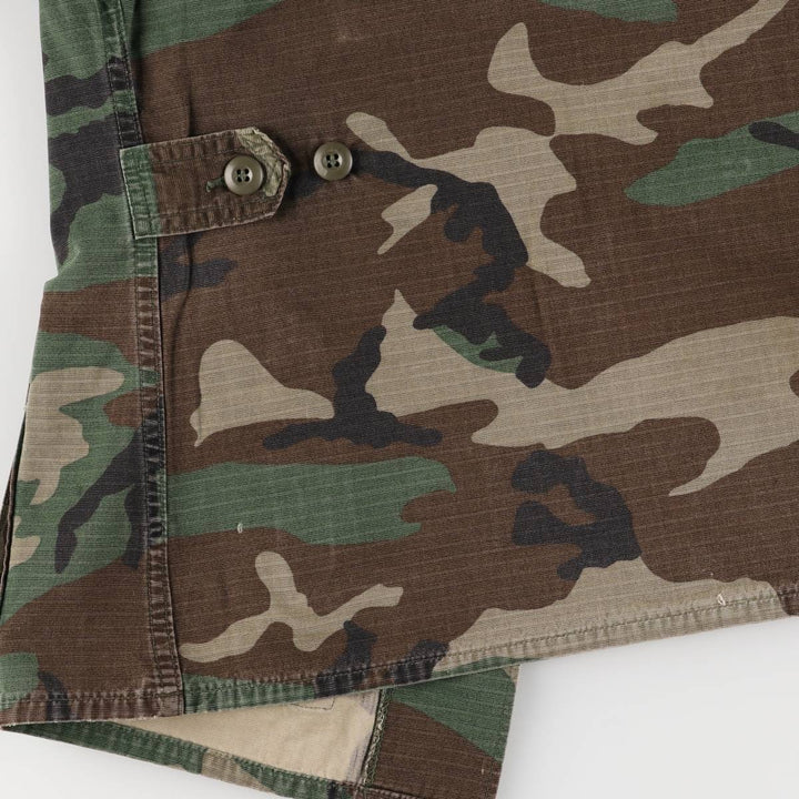 Authentic 2000'S US Military Camouflage Pattern Woodland Camo Ripstop BDU Military Jacket, Made in USA, Men's Size Medium cotton Khaki type sage green Vintage Second Hand