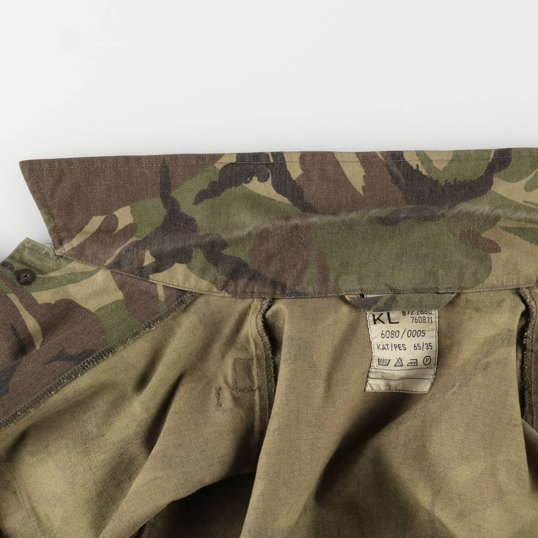 Authentic Dutch Army Camouflage Woodland Camo Military Field Jacket, Men's, Size XL, Vintage cotton Khaki type sage green Vintage Second Hand
