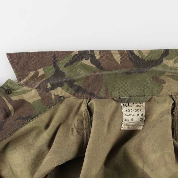 Authentic Dutch Army Camouflage Woodland Camo Military Field Jacket, Men's, Size XL, Vintage cotton Khaki type sage green Vintage Second Hand